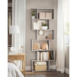 Vasagle Bücherregal, Regal mit 6 Ebenen, Standregal, Büroregal, freistehend, Dekoregal, zur