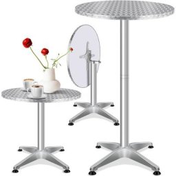 Kesser - 2in1 Stehtisch klappbar Bistrotisch Aluminium Edelstahlplatte höhenverstellbar 70cm /