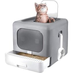 XXL Katzentoilette mit Haube Katzenklo Hauben Toilette mit Schaufel Gestankfrei