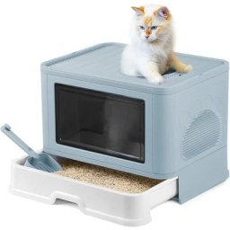 Katzentoilette mit ausziehbarer Schale, Katzenklo mit Schaufel, Haubentoilette mit Massagebrett,