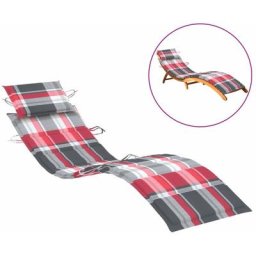 Sonnenliegen-Auflage Rot Karomuster 186x58x3 cm Oxford-Gewebe Vidaxl Mehrfarbig