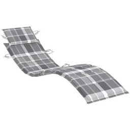 Sonnenliegen-Auflage Grau Karomuster 186x58x3 cm Oxford-Gewebe Vidaxl Mehrfarbig