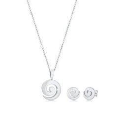 Nenalina Schmuckset Spirale Basic Geo Halskette Ohrstecker 925 Silber