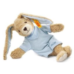 Steiff Kuscheltier Hoppel Hase, blau, Enthält Bio-Baumwolle