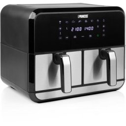 PRINCESS Heißluftfritteuse Doppel-Heißluftfritteuse 182074, 1700 W, Temperaturbereich 80-200 °C, Braten ohne Öl, Schnelle Luftumwälzung