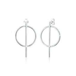 Elli Paar Ohrstecker Ohrhänger Geo Kreis Basic Minimal Look 925 Silber