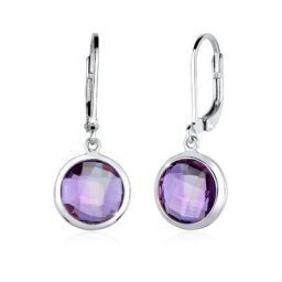 Elli Paar Ohrhänger Edelsteine Oval Amethyst 925 Silber