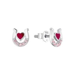 Amor Paar Ohrstecker Horeses Heart, 2026617 (2-tlg), Made in Germany - mit Zirkonia