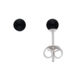 Adelia´s Paar Ohrhänger 925 Silber Ohrringe Ohrstecker Ø 4,2 mm, mit Onyx Silberschmuck für Damen
