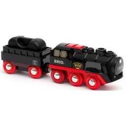 BRIO® Spielzeug-Zug Batterie-Dampflok mit Wassertank, mit Licht- und Dampffunktion, FSC® - schützt Wald - weltweit