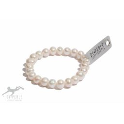 DI PERLE Perlenarmband Damen Perlenschmuck Süsswasser Perlen Armband (19 cm), Damen Perlenschmuck