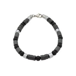 Firetti Armband Design im Formenmix, matt und glänzend, mit Onyx und Hämatit, Made in Germany