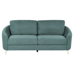 3-Sitzer Sofa Mintgrün Stoffbezug mit Armlehnen Goldenen Metallfüßen Glamourös Modern Wohnzimmer Schlafzimmer Möbel Sitzmöbel