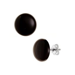 JOBO Paar Ohrstecker, rund 925 Silber mit Onyx