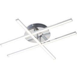 B.K.Licht LED Deckenleuchte, LED fest integriert, Warmweiß, LED Design Decken-Lampe modern Wohnzimmer chrom inkl. 12,5W 1150lm
