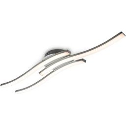B.K.Licht LED Deckenleuchte, LED fest integriert, Warmweiß, LED Design Deckenlampe Wohnzimmer modern Acrylweiß Aluoptik 6 Watt