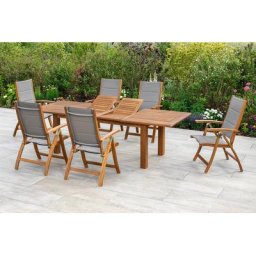 MERXX Garten-Essgruppe Acapulco, (7-tlg), 6 Stühle mit ausziehbarem Tisch