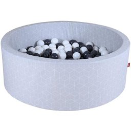 Knorrtoys® Bällebad Geo, Cube Grey, mit 300 Bällen Grey/creme, Made in Europe