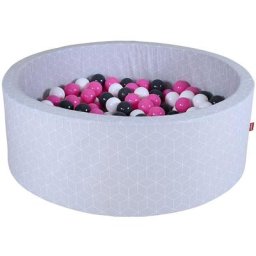 Knorrtoys® Bällebad Geo, Cube Grey, mit 300 Bällen creme/Grey/rose, Made in Europe