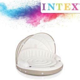Intex - 58292 Badeinsel Schwimmliege ø 199 cm Lounge Luftmatratze Wasserliege Dach