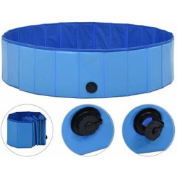 Hundepool Faltbar Blau 120 x 30 cm pvc Vidaxl Blau