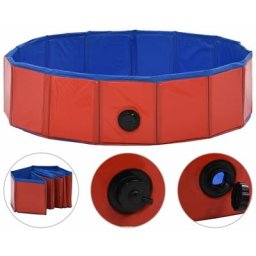 Hundepool Faltbar Rot 80×20 cm pvc Vidaxl Rot