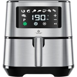 Xxl 5,5 Liter Heißluftfritteuse Edelstahl inkl.Brotbackkorb 1700W Friteuse Fritteuse Airfryer Touch