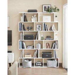 Vasagle 2-tlg., Bücherregal, Regal mit 6 Ebenen, Standregal, Büroregal, freistehend, Dekoregal, zur