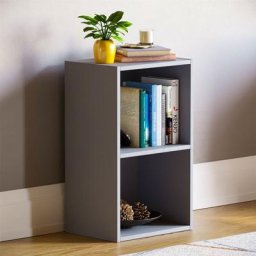 Oxford 2 Tier Cube Bücherregal Regal Lagerung Einheit, Grau