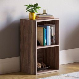 Oxford 2 Tier Cube Bücherregal Regal Lagerung Einheit, Walnuss