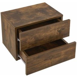 Wandschrank Nachttisch hängend Holz 40x29x30 cm bth - mit 2 Schubladen - Wandmontage - Nachtkommode