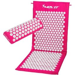 Akupressurmatte mit Kissen 130x50, pink - Movit