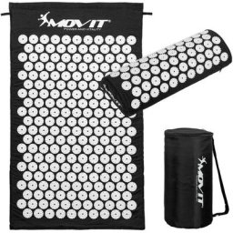 Movit - Akupressurmatte mit Kissen 75x44, schwarz