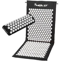 Akupressurmatte mit Kissen 130x50, schwarz - Movit