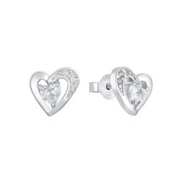 Amor Paar Ohrstecker Silver Hearts, 9980659 (2-tlg), mit Zirkonia