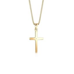 Elli DIAMONDS Collierkettchen Kreuz Glaube Diamant (0.005 ct) Basic 925 Silber