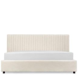 Bettrahmen MR BIG - Bettrahmen, Cremefarben & Holz, 180 x 200cm