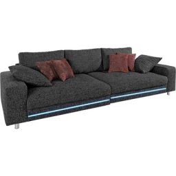 Nova Via Big-Sofa, wahlweise mit Kaltschaum (140kg Belastung/Sitz) und RGB-Beleuchtung