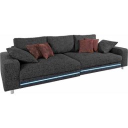 Nova Via Big-Sofa, wahlweise mit Kaltschaum (140kg Belastung/Sitz) und RGB-Beleuchtung