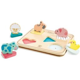 Hape Puzzle Tiergeräuschepuzzle Tom, 12 Puzzleteile, mit Geräuschen, FSC®- schützt Wald - weltweit