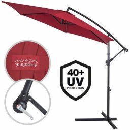 Sonnenschirm mit Ständer 300 cm Groß uv Schutz 40+ Kurbel Neigbar Alu Wasserabweisend Windfest
