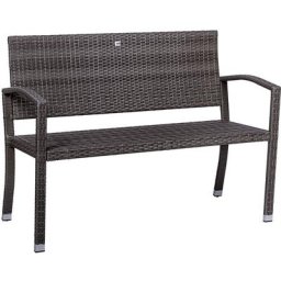 Stilista - Gartenbank Polyrattan, grau