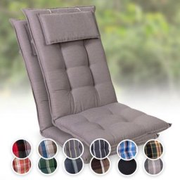 Sylt Polsterauflage Sesselauflage Hochlehner Kopfkissen Polyester 50x120x9cm - Platingrau