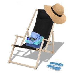 Liegestuhl Gartenliegen Strandliege Mit Handläufen Holz Campingstuhl Klappbar Liege 120kg