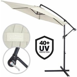 Kingsleeve Sonnenschirm mit Ständer 300 cm Groß UV Schutz 40+ Kurbel Neigbar Alu Wasserabweisend