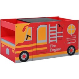 3-tlg. Kindertisch- und Stuhl-Set Feuerwehrauto-Design Holz Vidaxl Rot