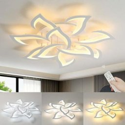 Deckenleuchte Led Dimmbar, Weiß Moderne Kreative Blumenform Design Acryl Deckenlampe, 70W