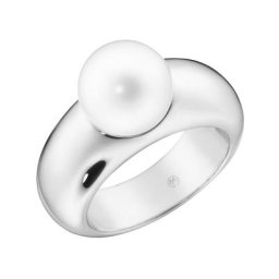 Giorgio Martello Milano Ring mit Muschelkern-Perle, Silber 925 Ringe Weiss Damen