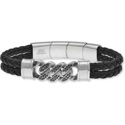SAVE BRAVE Armband Edelstahl, Leder Armbänder & Armreife Herren