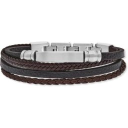 SAVE BRAVE Armband Edelstahl, Leder Armbänder & Armreife Herren